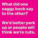 What did one saggy boob say..., foto 800x800, 2 reacties, 10 stemmen