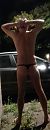 buiten  in strakke string, foto 1297x3357, 3 reacties, 6 stemmen