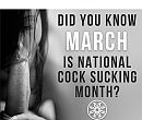 March is cocksucking month, foto 895x760, 1 reacties, 1 stemmen